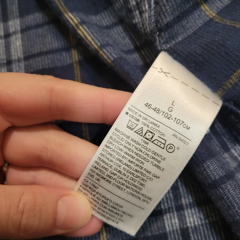 Banana Republic Untucked Slim Fit Cotton Plaid Shirt Size Large
